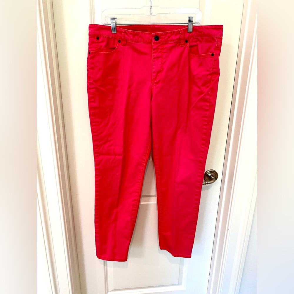 Talbots Pink Slim Ankle Women's Pink Jeans Size 16